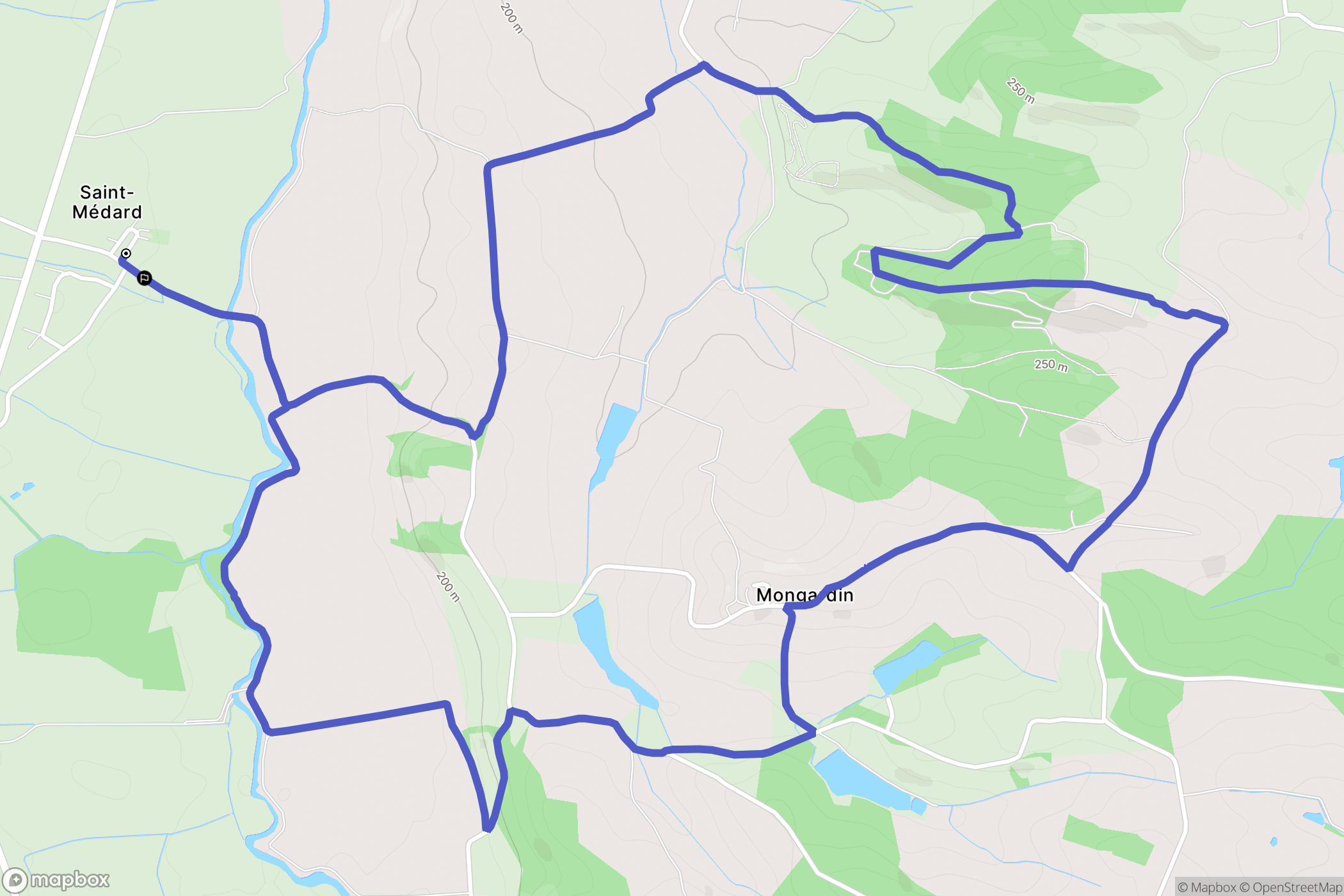 Saint-Médard : carte du parcours de randonnée - France