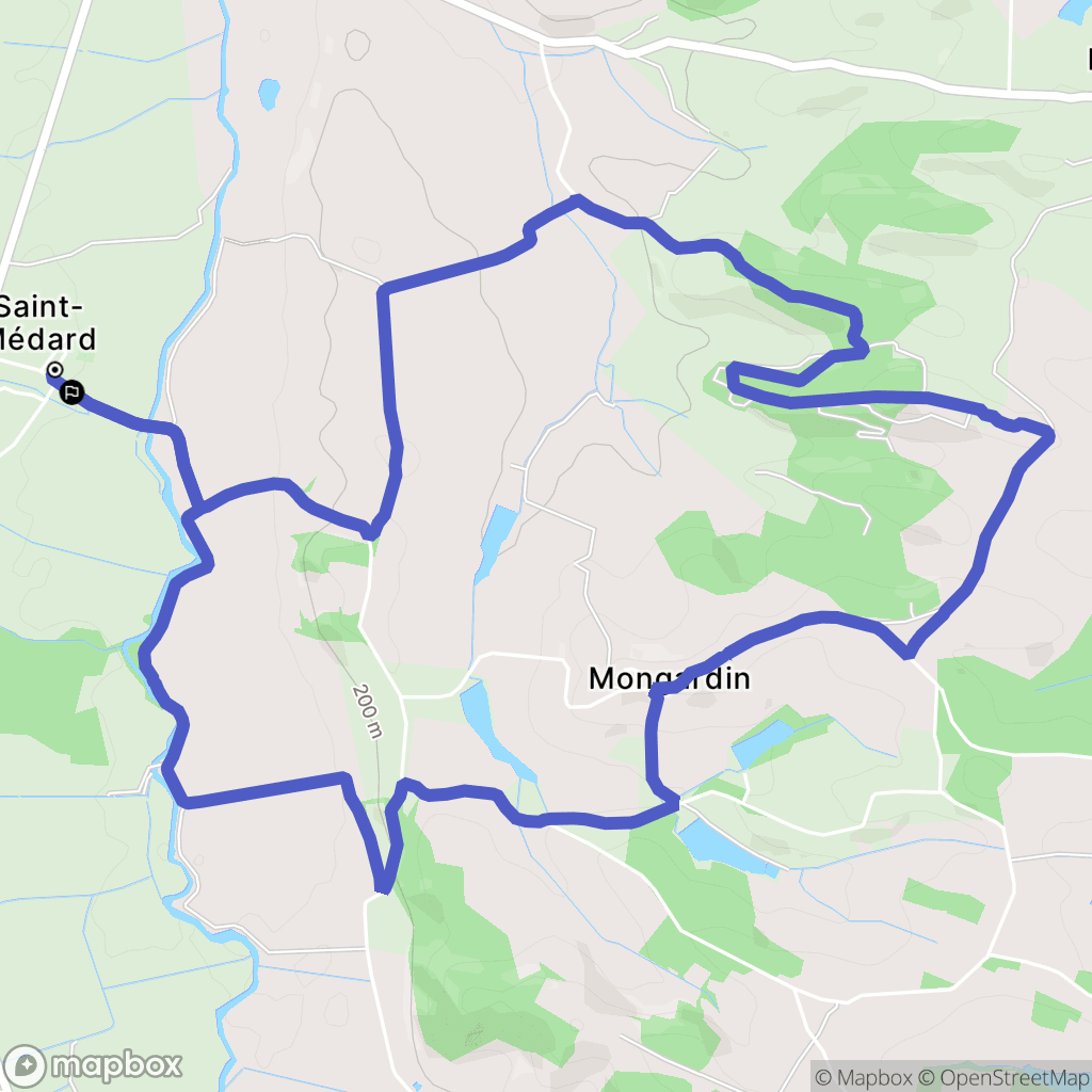 Saint-Médard : carte du parcours de randonnée - France