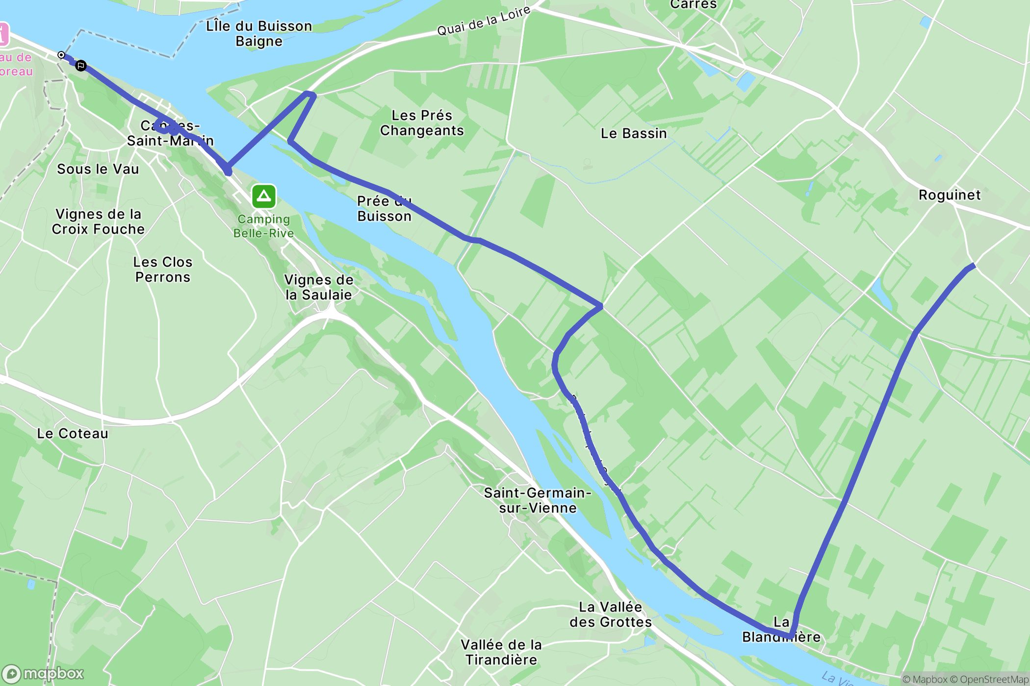 Montsoreau : carte du parcours de randonnée - France