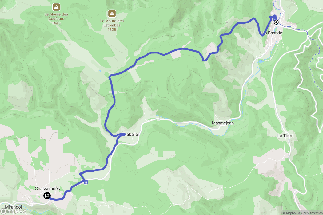 La Bastide-Puylaurent : carte du parcours de randonnée - France