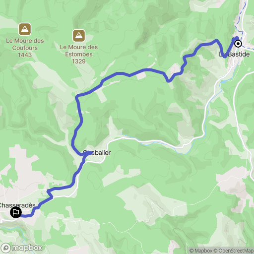 La Bastide-Puylaurent : carte du parcours de randonnée - France