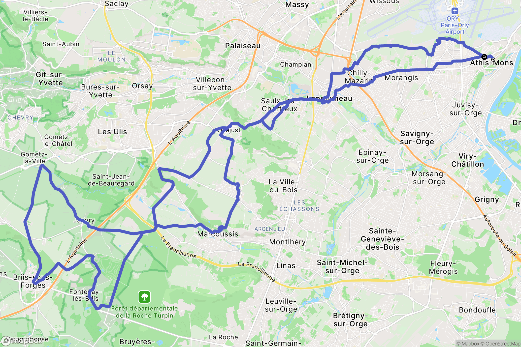 Athis-Mons : carte du parcours de randonnée - France