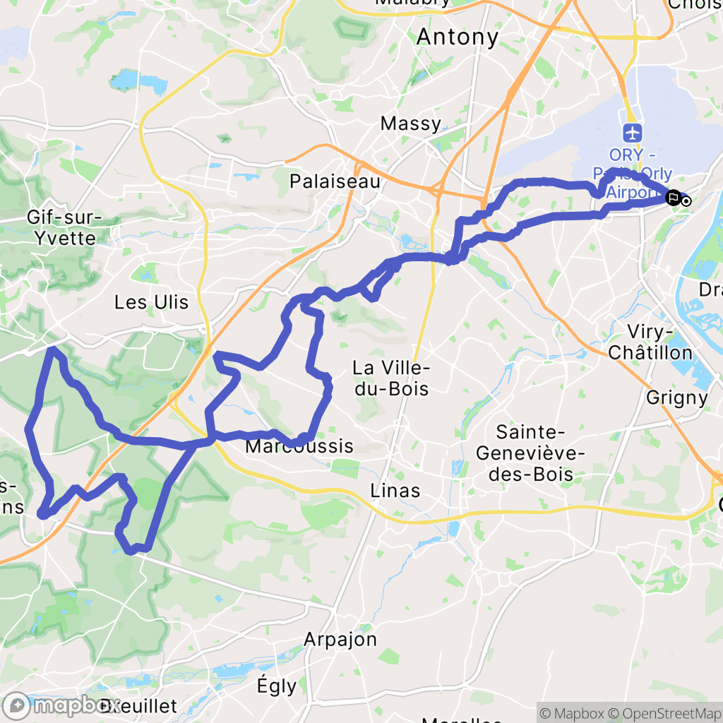 Athis-Mons : carte du parcours de randonnée - France