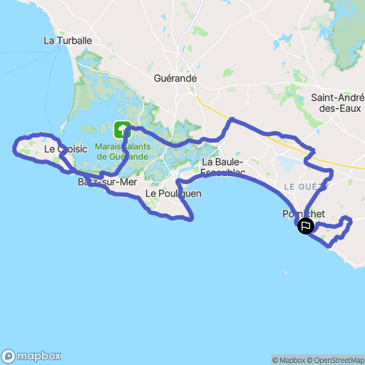 Pornichet : carte du parcours de randonnée - France