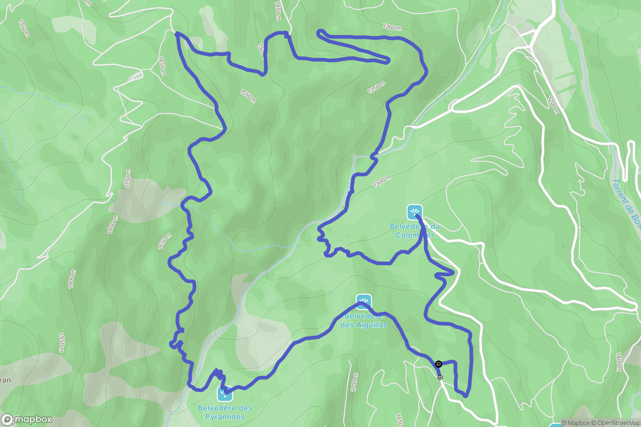 Crots : carte du parcours de randonnée - France