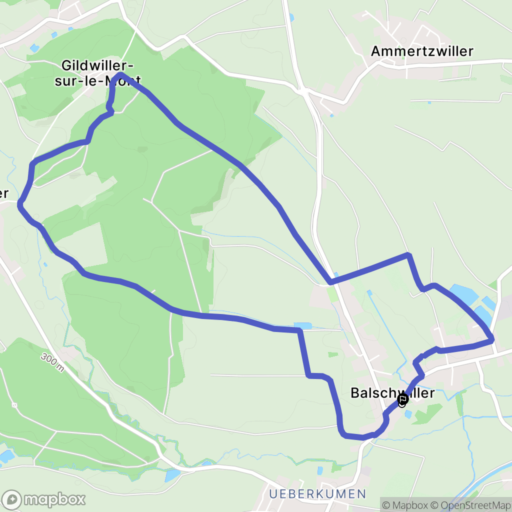 Balschwiller : carte du parcours de randonnée - France