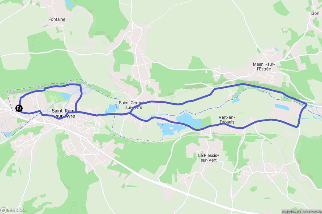 Saint-Rémy-sur-Avre : carte du parcours de randonnée - France