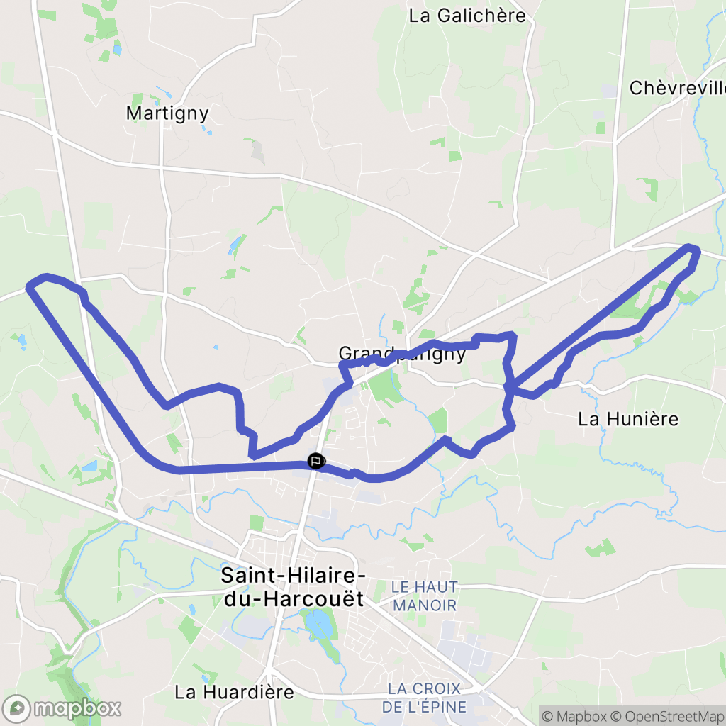 Grandparigny : carte du parcours de randonnée - France