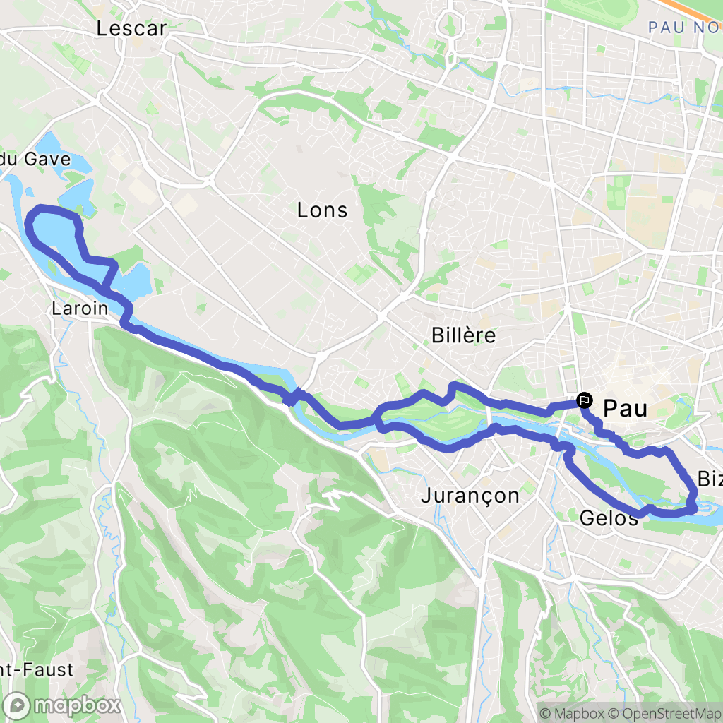 Pau : carte du parcours de randonnée - France