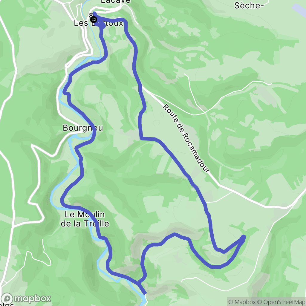 Lacave : carte du parcours de randonnée - France