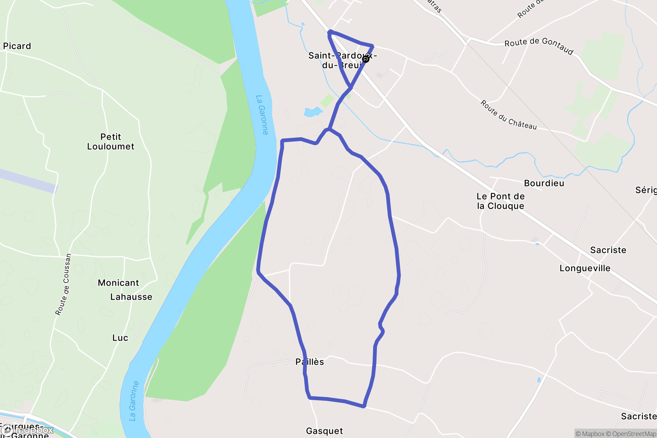 Saint-Pardoux-du-Breuil : carte du parcours de randonnée - France