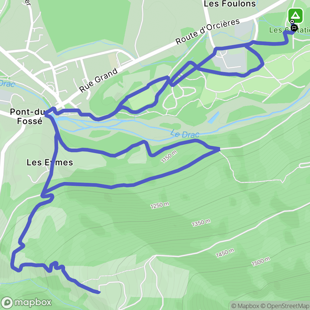 Saint-Jean-Saint-Nicolas : carte du parcours de randonnée - France