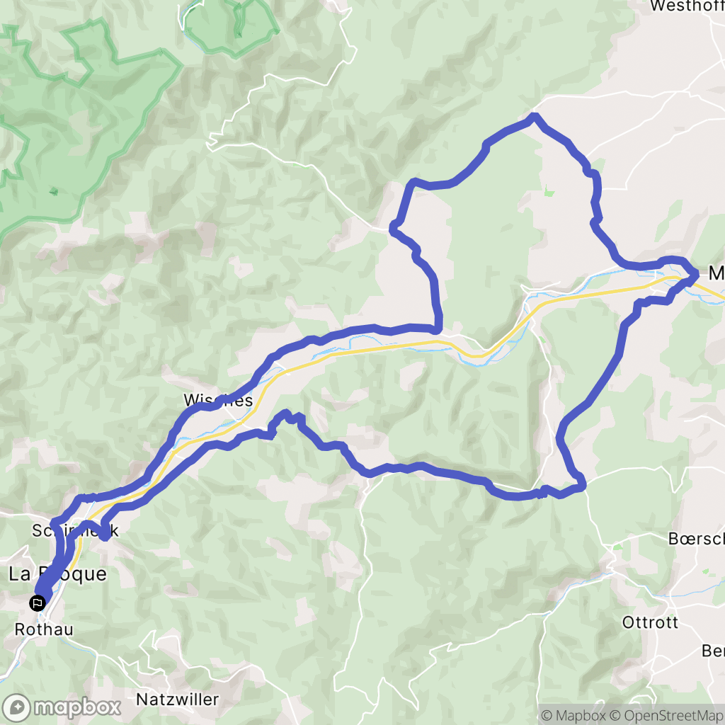 La Broque : carte du parcours de randonnée - France