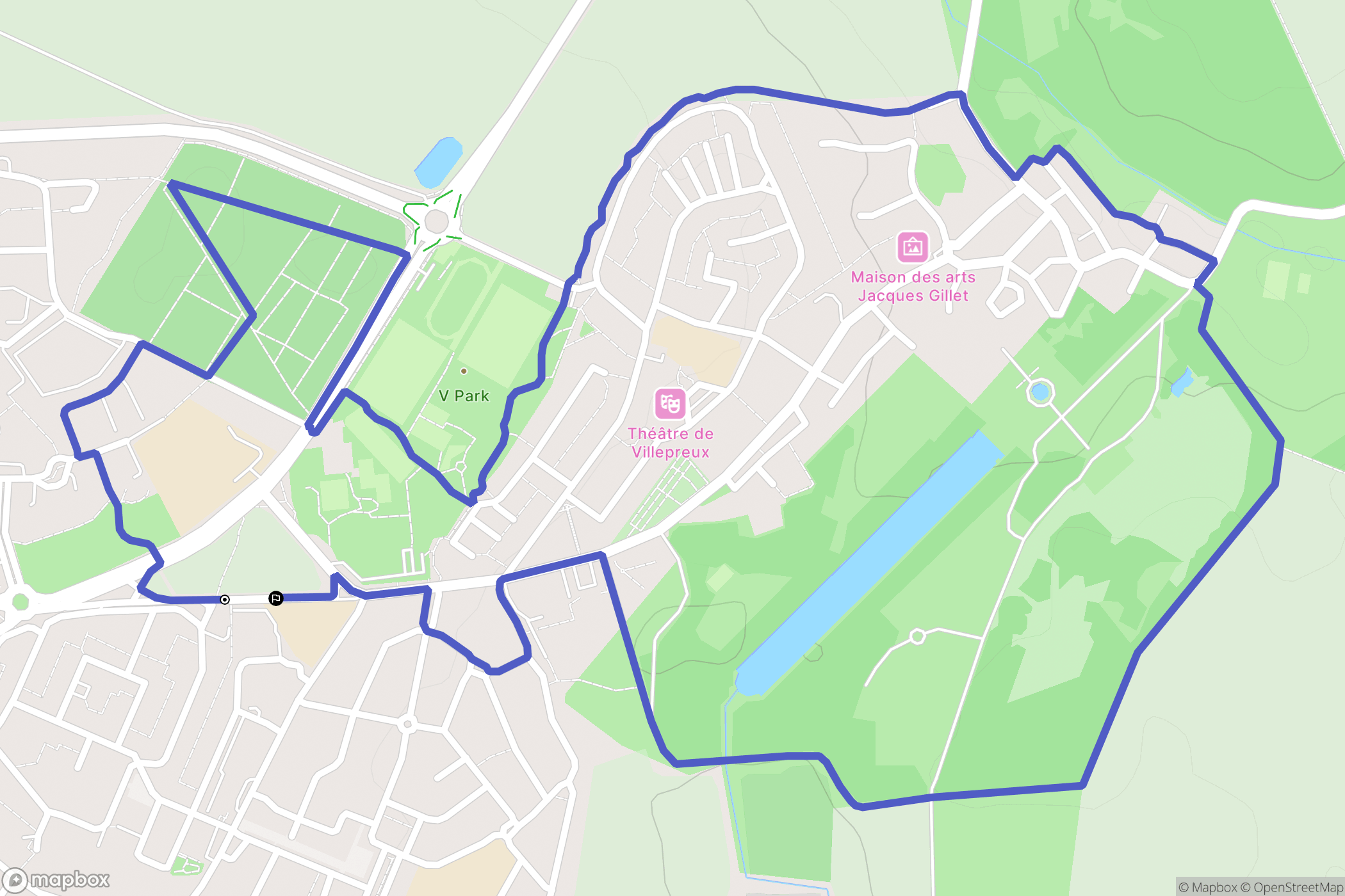 Villepreux : carte du parcours de randonnée - France