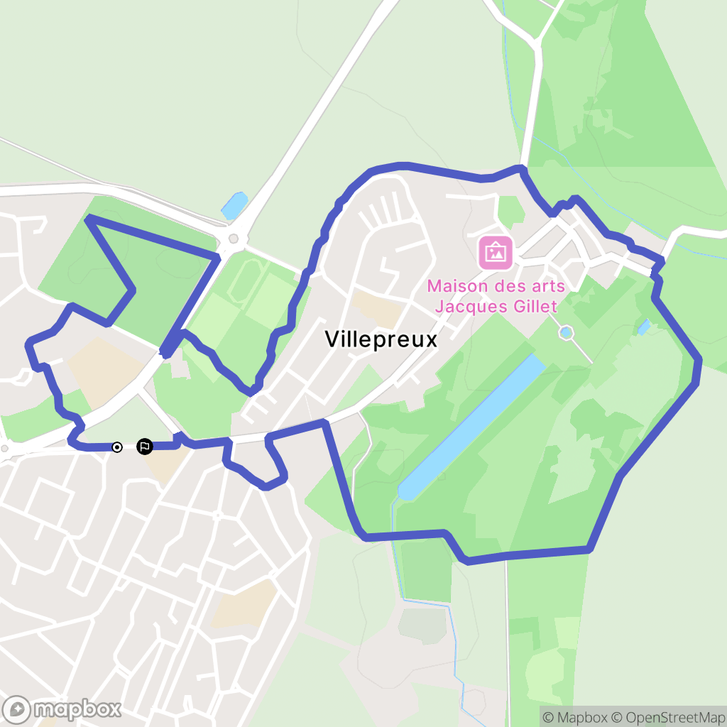 Villepreux : carte du parcours de randonnée - France