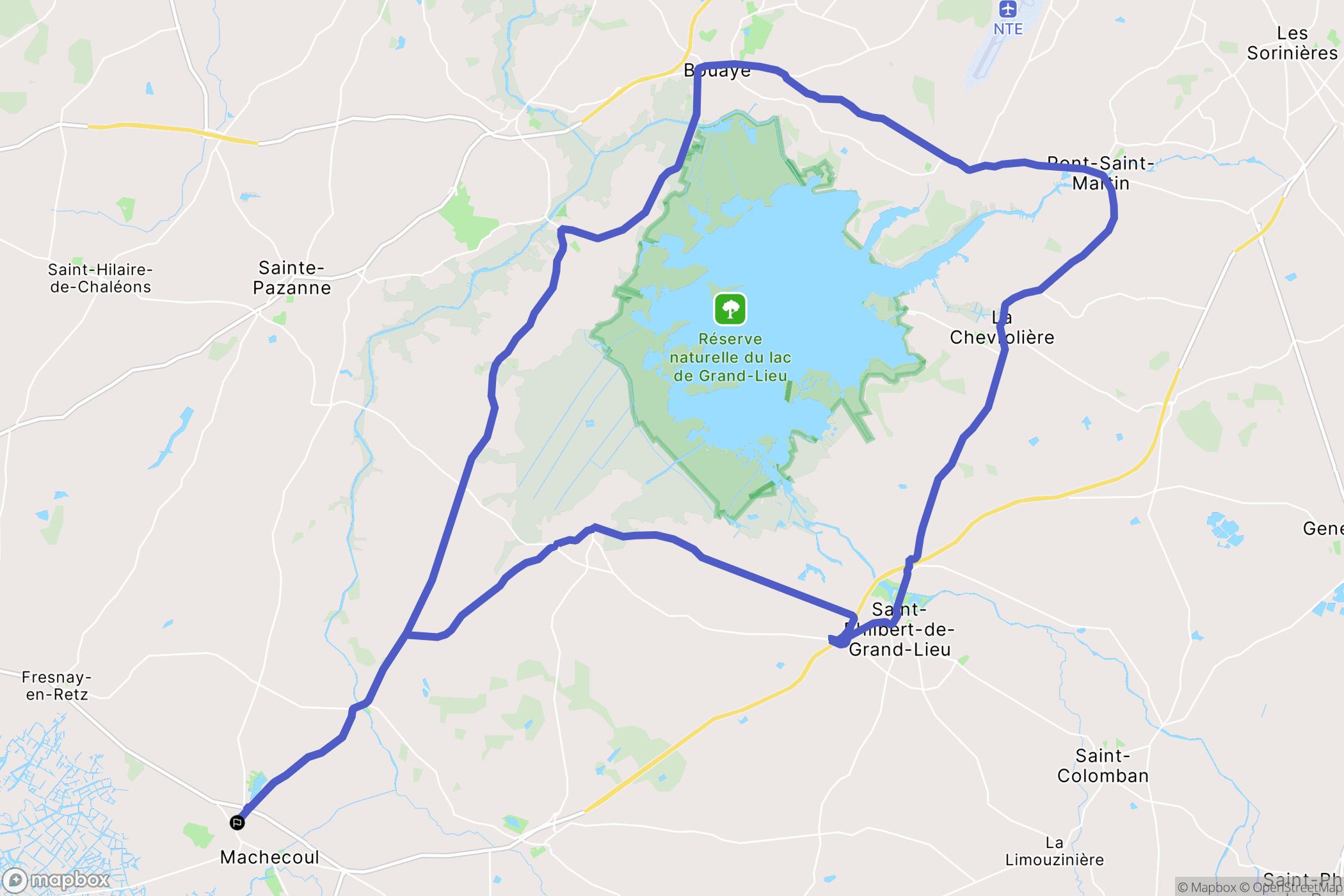 Machecoul-Saint-Même : carte du parcours de randonnée - France
