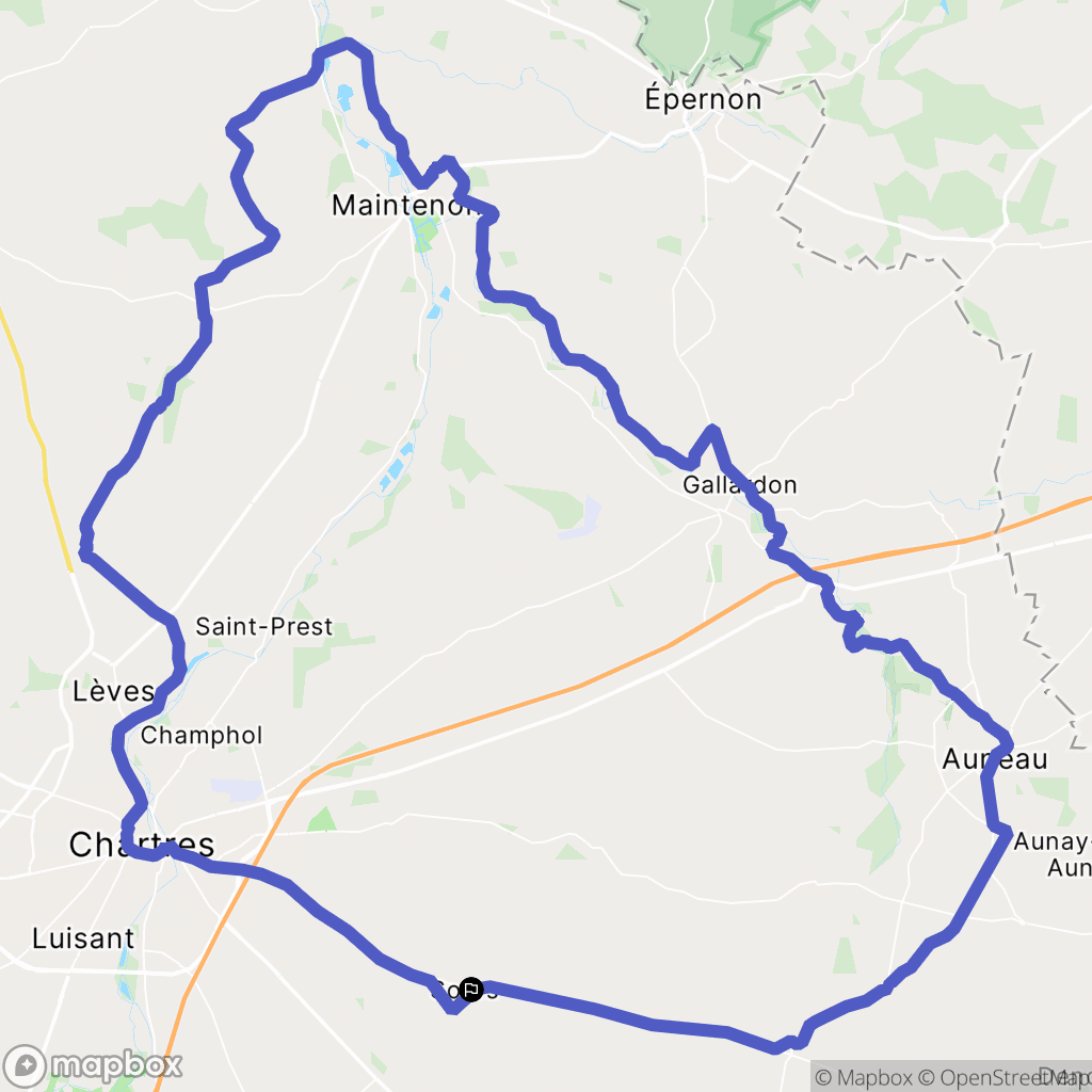 Sours : carte du parcours de randonnée - France