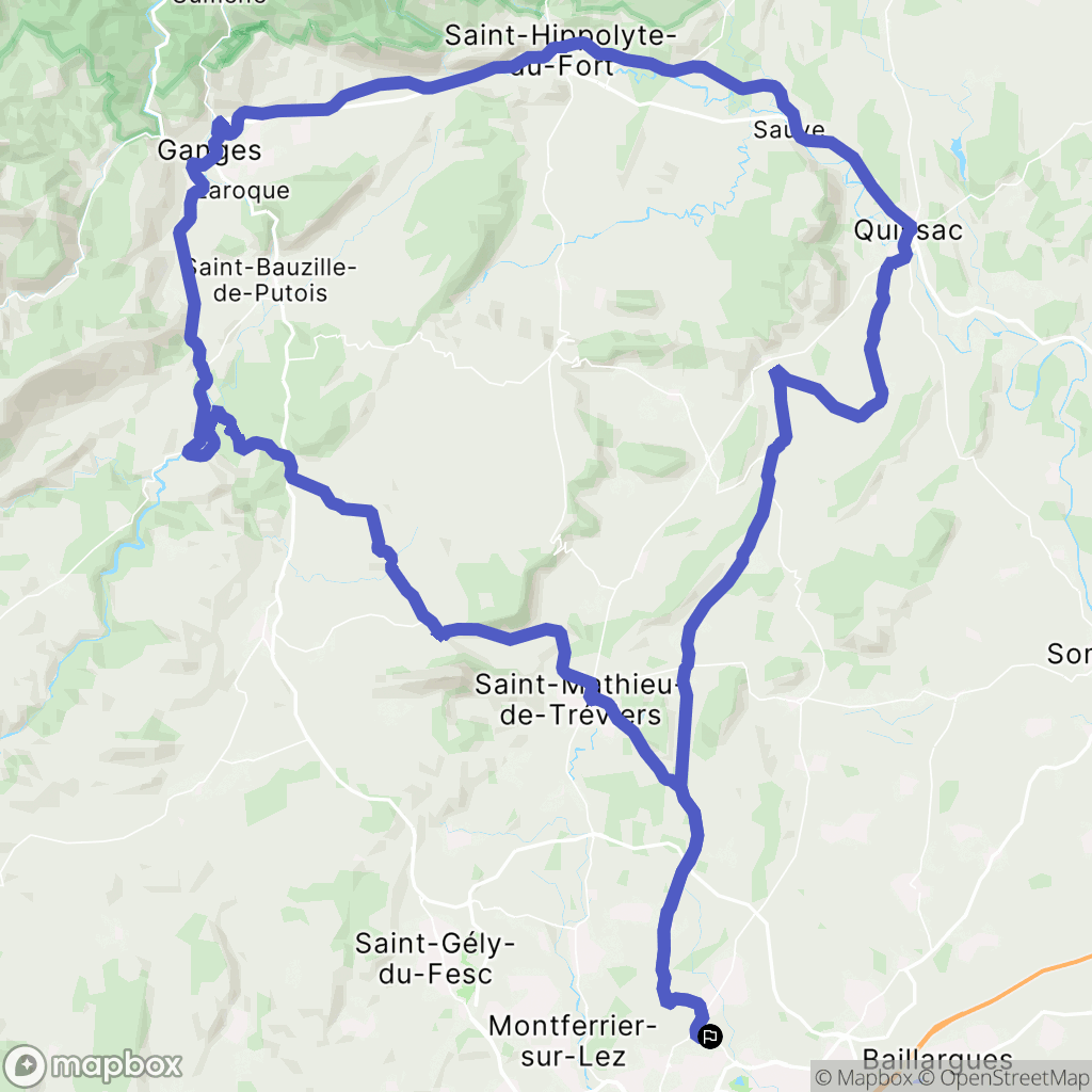Jacou : carte du parcours de randonnée - France