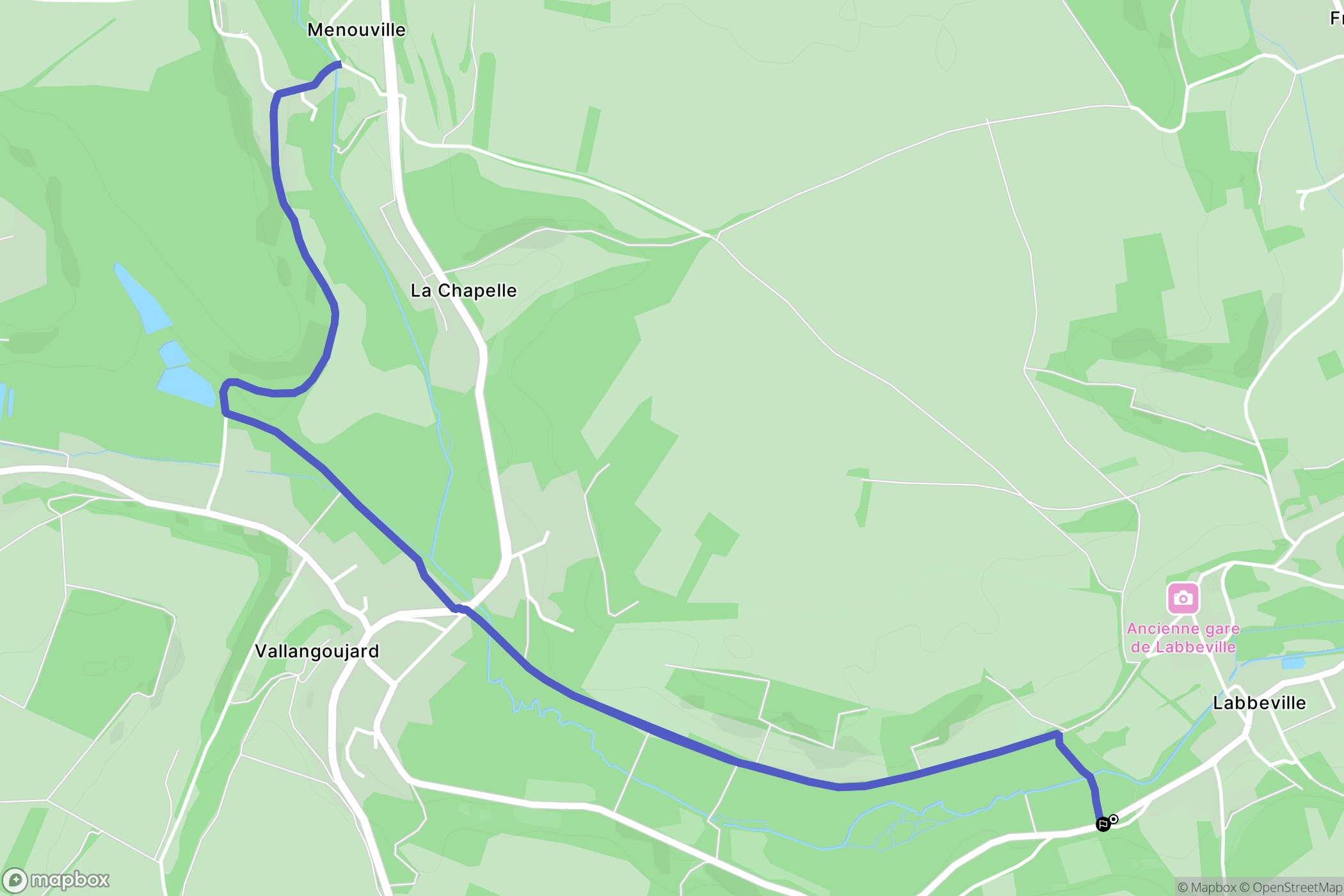 Labbeville : carte du parcours de randonnée - France