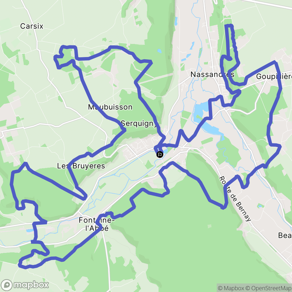 Serquigny : carte du parcours de randonnée - France