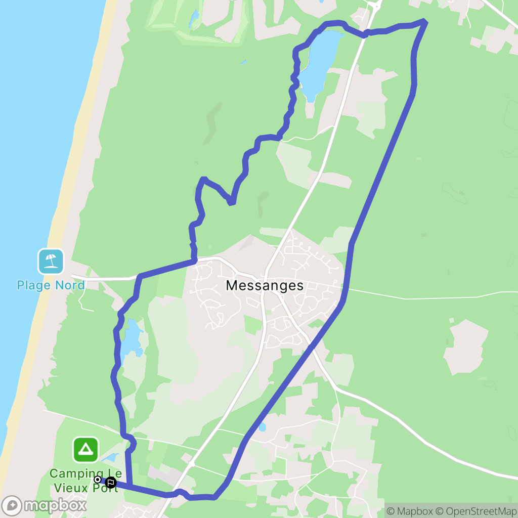 Messanges : carte du parcours de randonnée - France