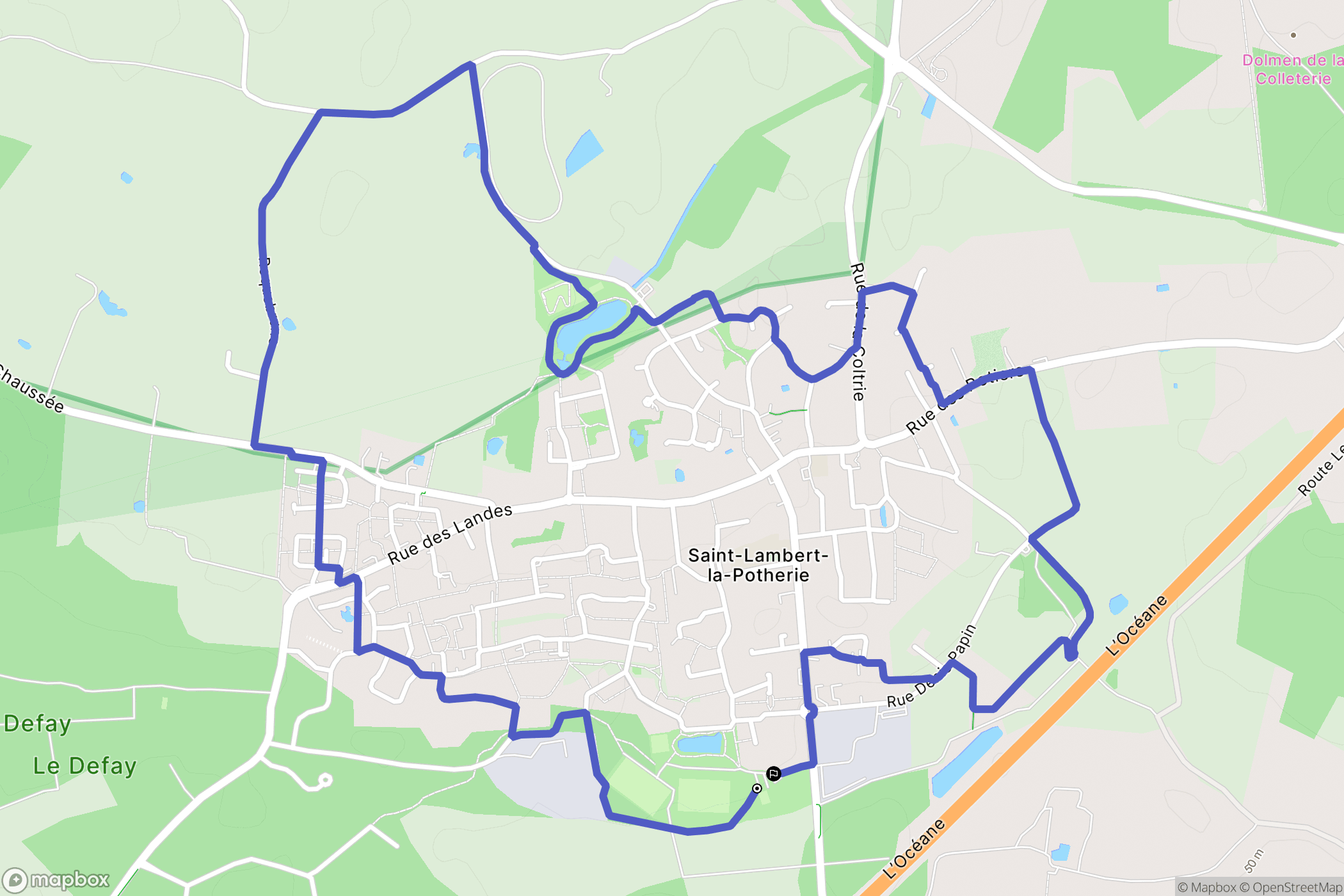 Saint-Lambert-la-Potherie : carte du parcours de randonnée - France