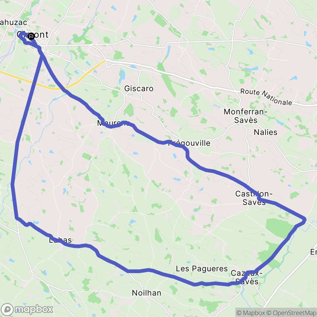 Gimont : carte du parcours de randonnée - France