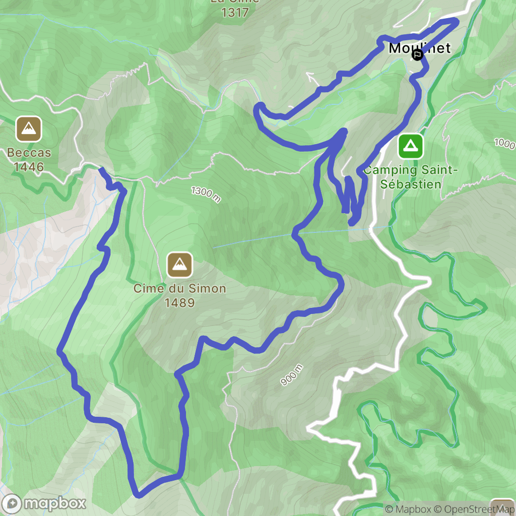 Moulinet : carte du parcours de randonnée - France