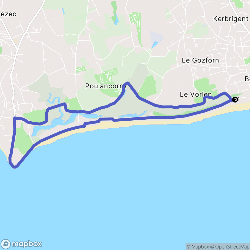 Fouesnant : carte du parcours de randonnée - France