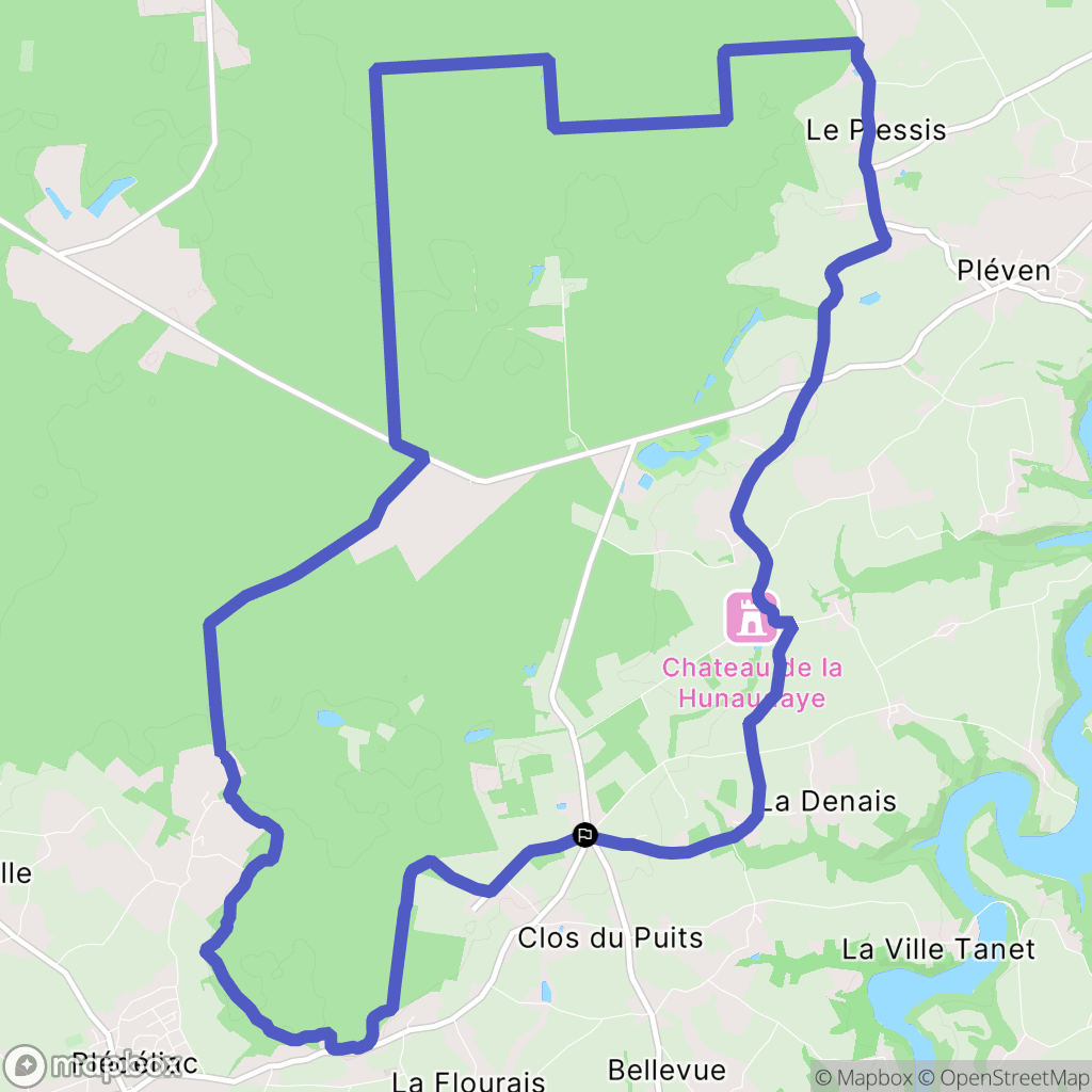 Plédéliac : carte du parcours de randonnée - France