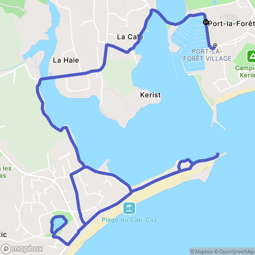 La Forêt-Fouesnant : carte du parcours de randonnée - France