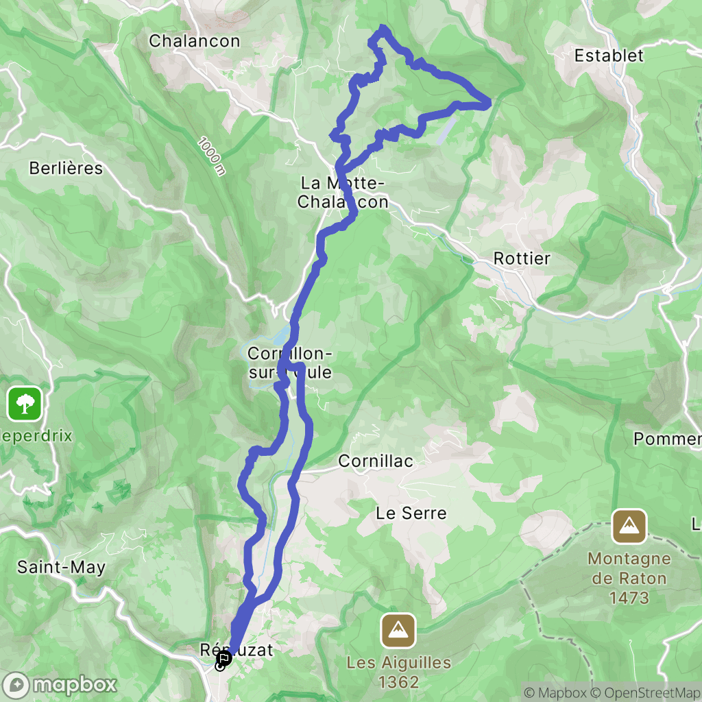 Rémuzat : carte du parcours de randonnée - France