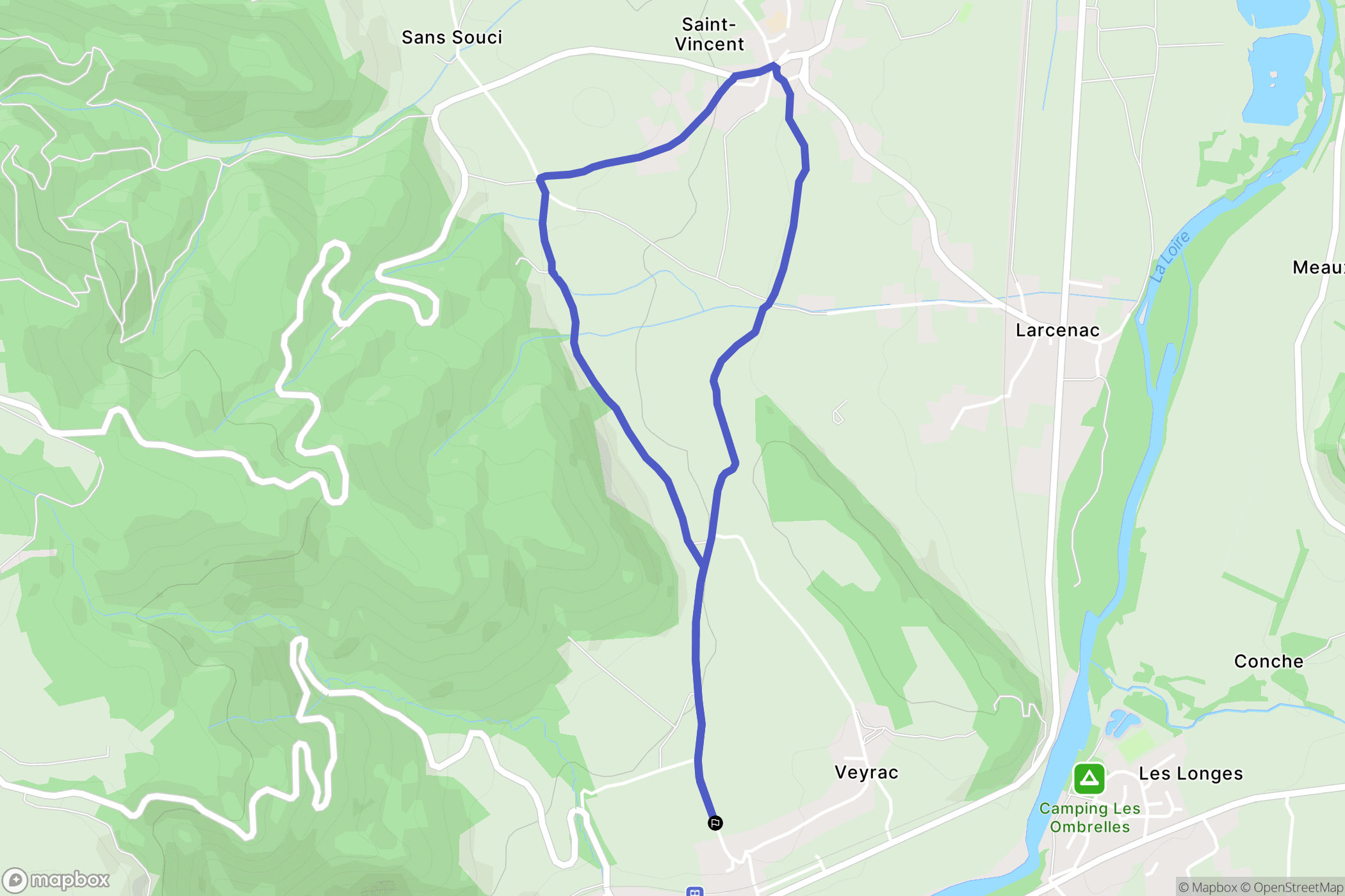Lavoûte-sur-Loire : carte du parcours de randonnée - France
