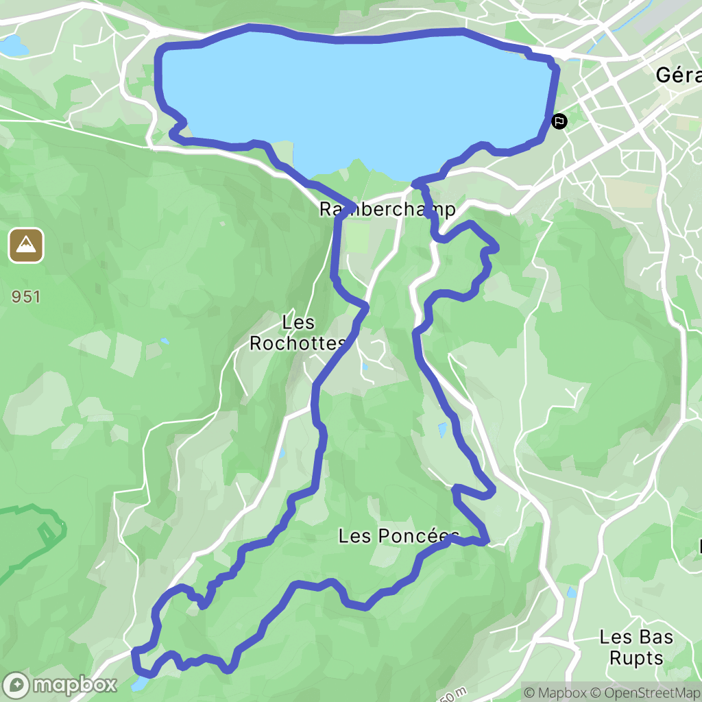 Gérardmer : carte du parcours de randonnée - France