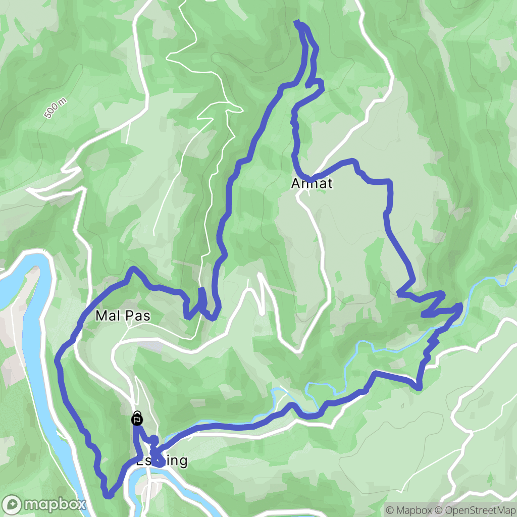 Estaing : carte du parcours de randonnée - France