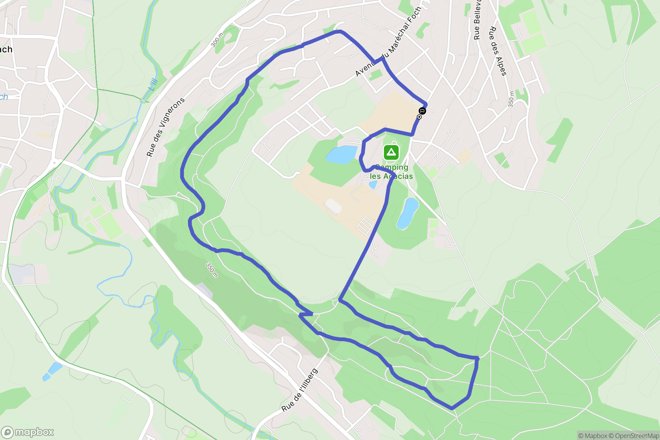 Altkirch : carte du parcours de randonnée - France