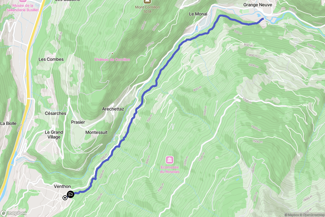 Venthon : carte du parcours de randonnée - France