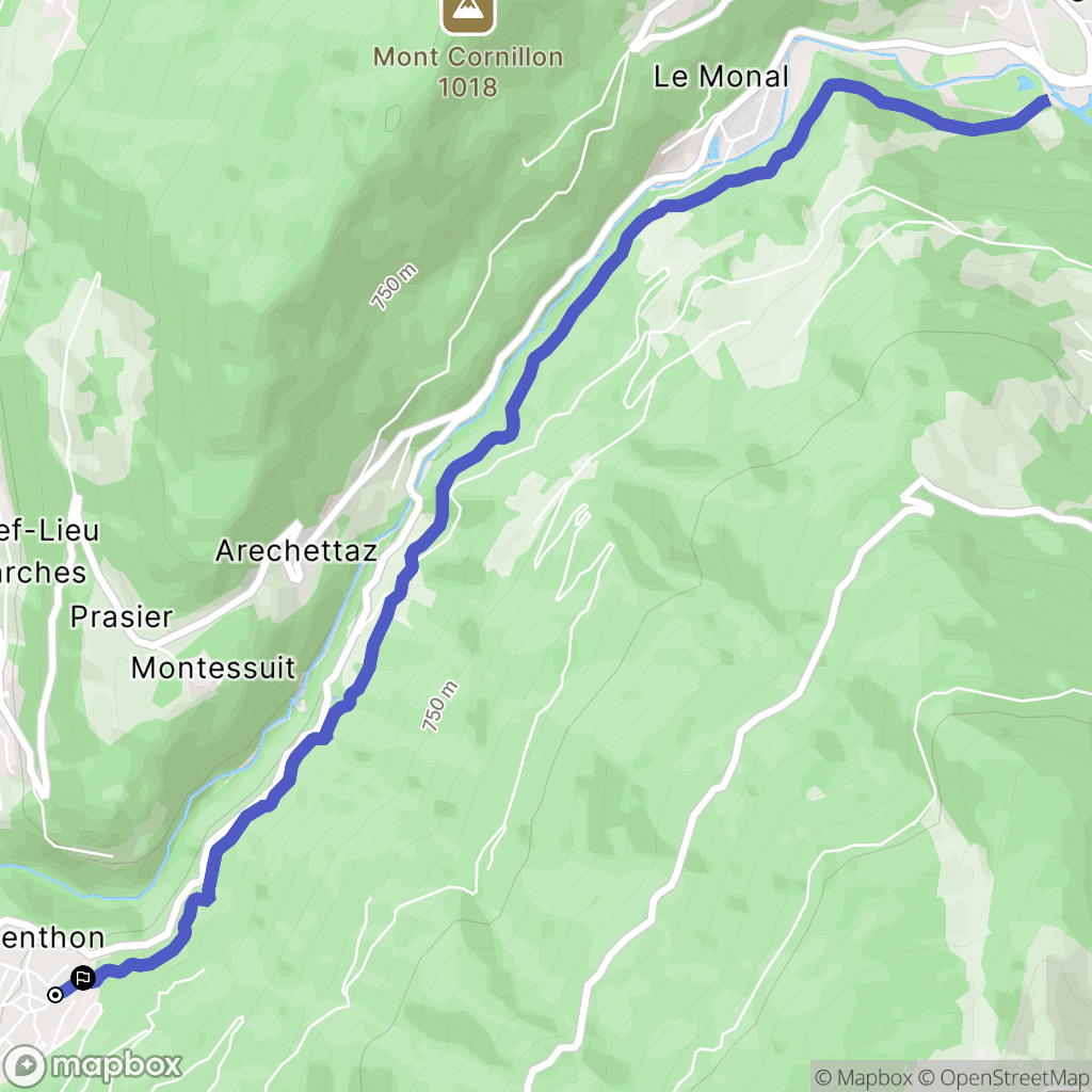 Venthon : carte du parcours de randonnée - France