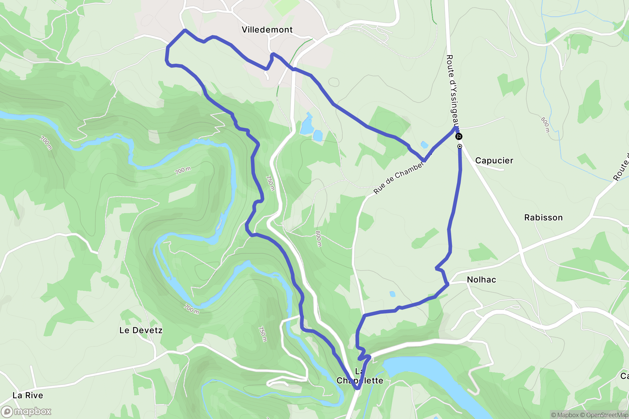 Grazac : carte du parcours de randonnée - France