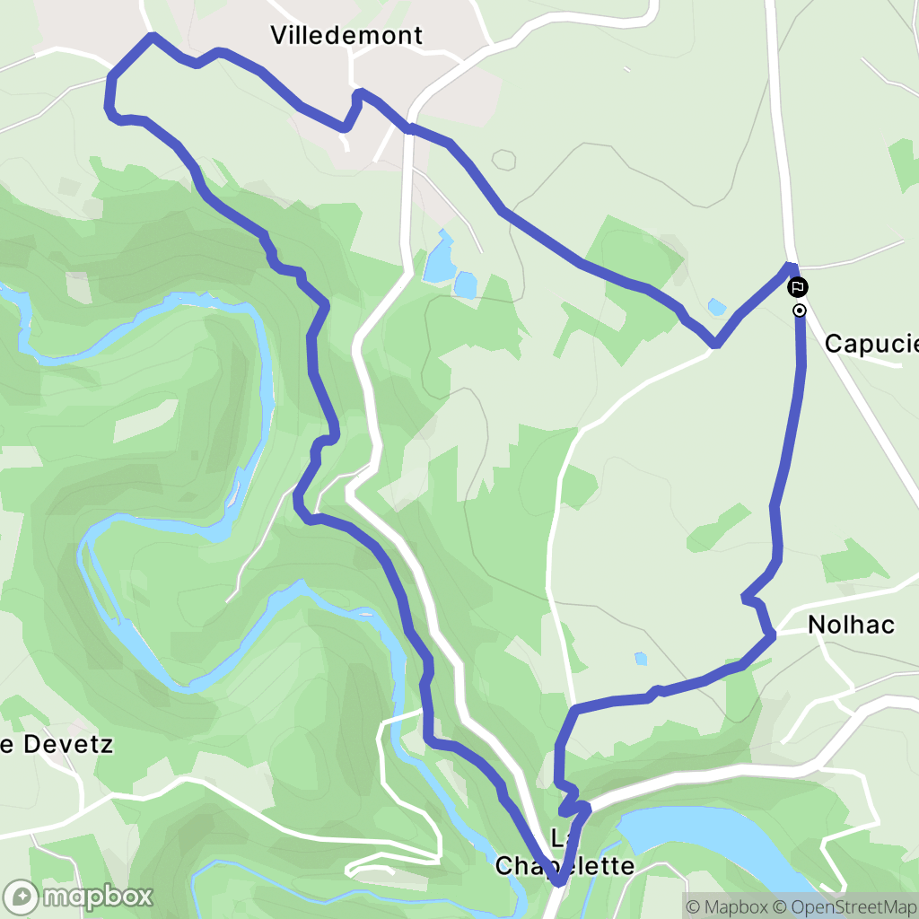 Grazac : carte du parcours de randonnée - France