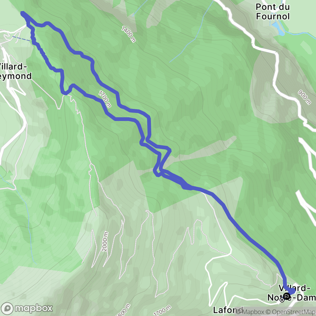 Villard-Notre-Dame : carte du parcours de randonnée - France
