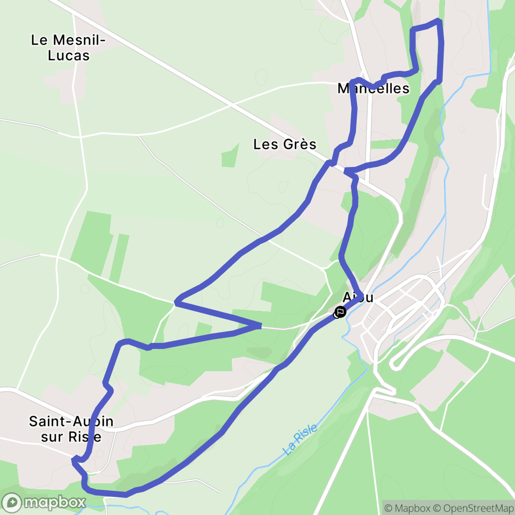 Mesnil-en-Ouche : carte du parcours de randonnée - France