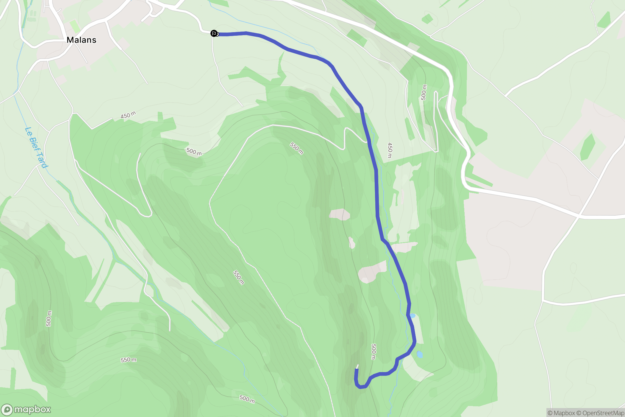 Malans : carte du parcours de randonnée - France