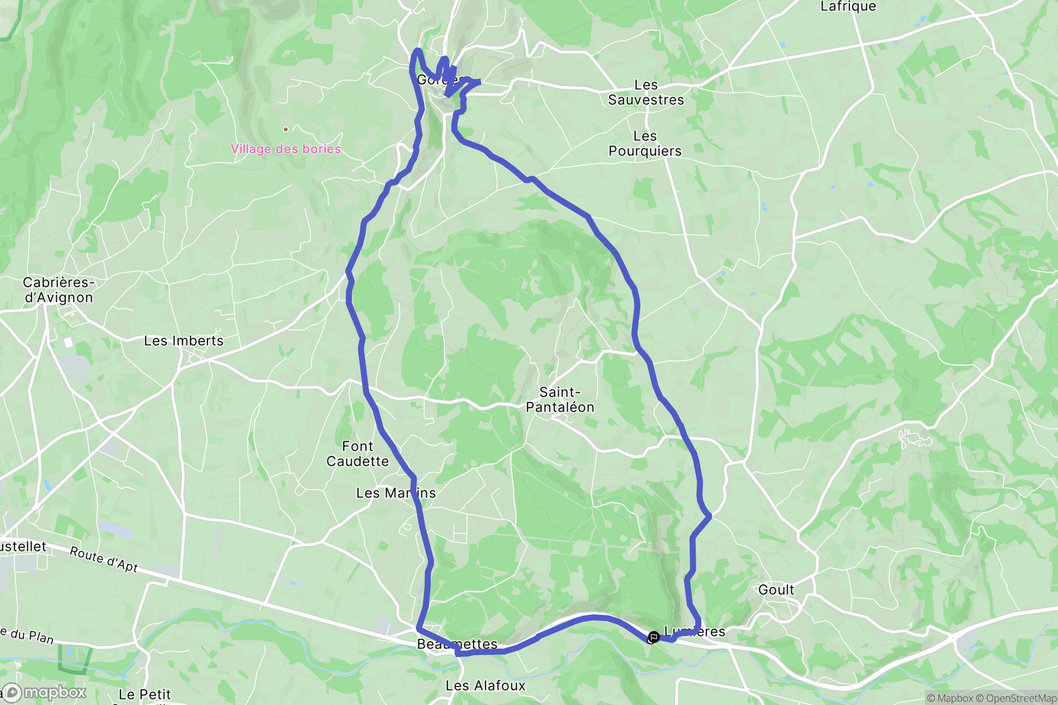 Goult : carte du parcours de randonnée - France