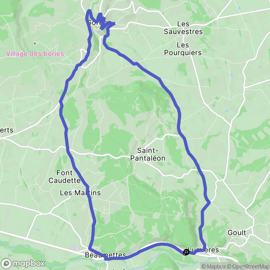 Goult : carte du parcours de randonnée - France