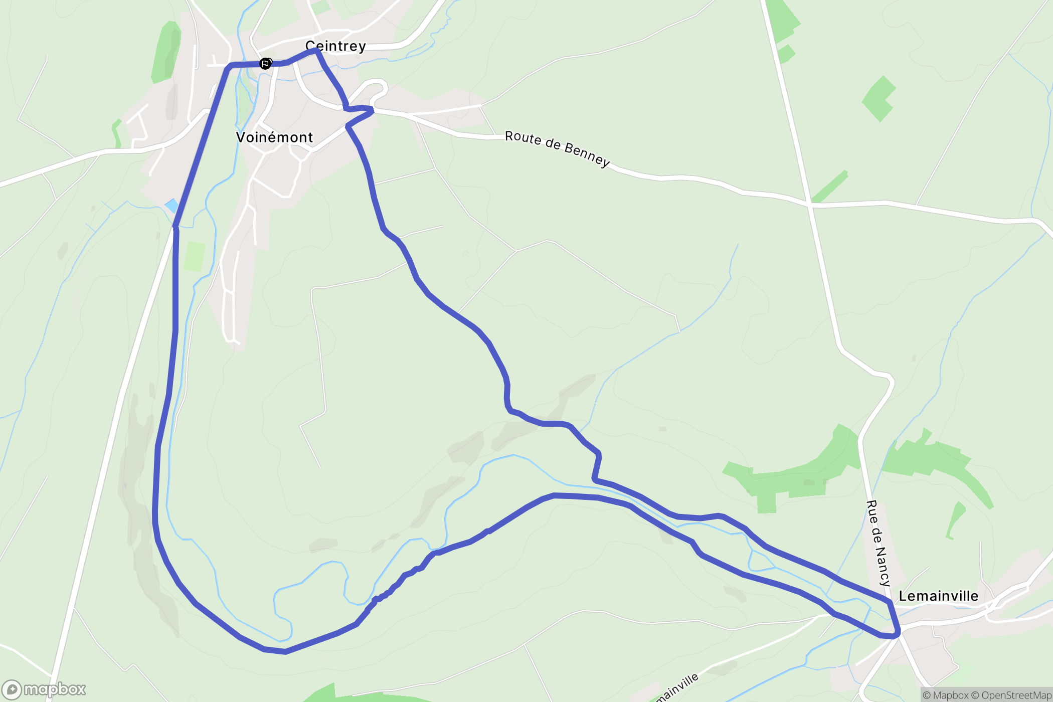 Ceintrey : carte du parcours de randonnée - France