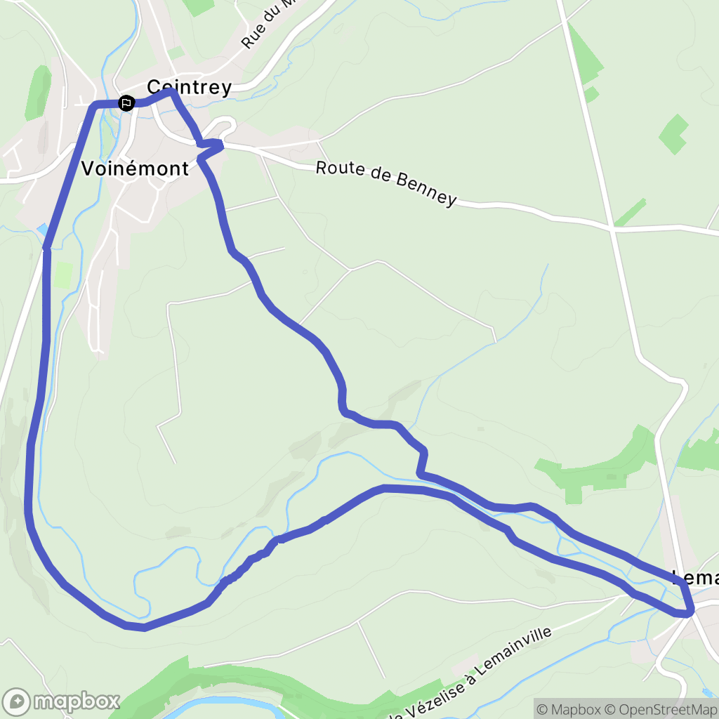 Ceintrey : carte du parcours de randonnée - France