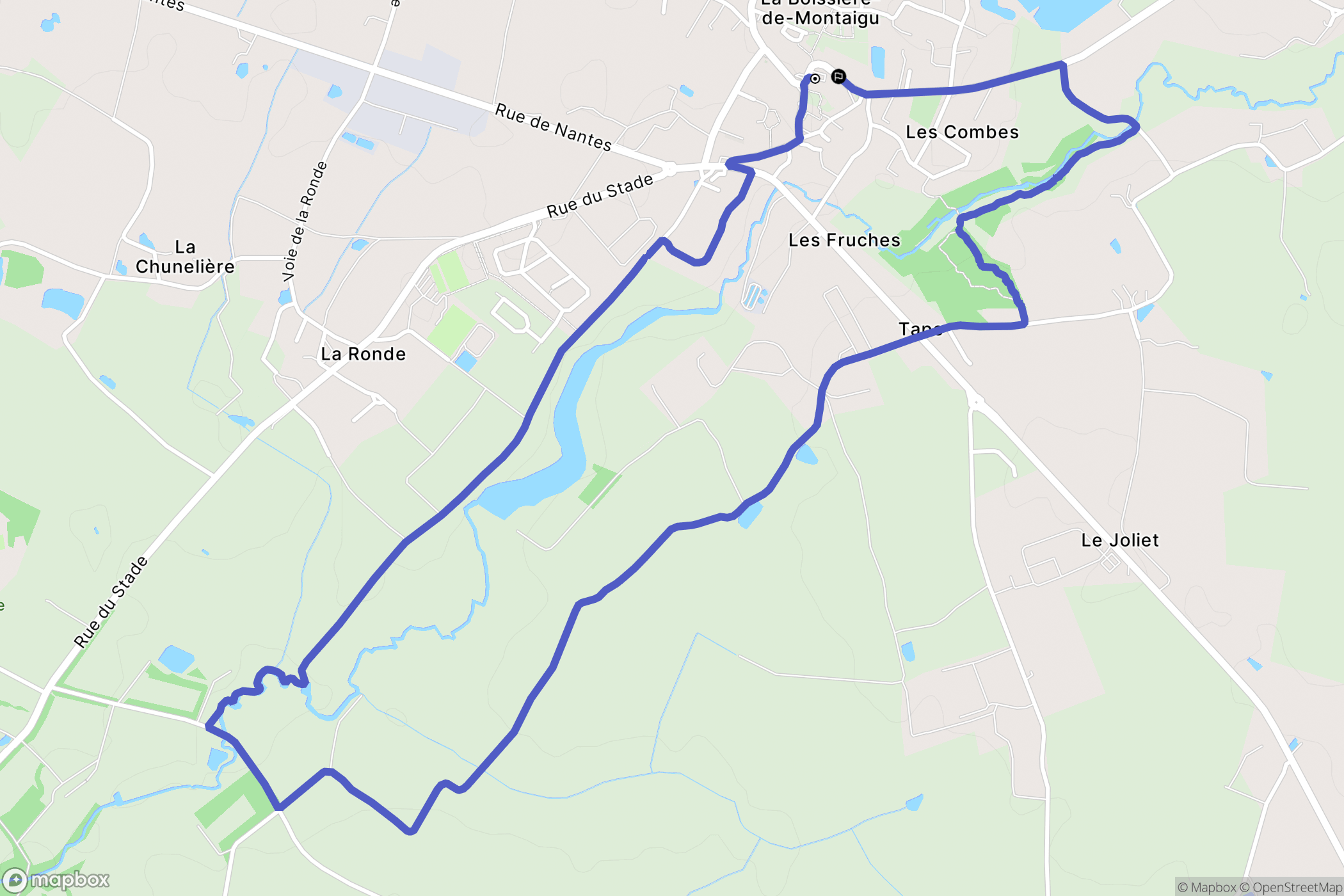 La Boissière-de-Montaigu : carte du parcours de randonnée - France