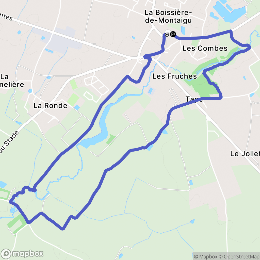 La Boissière-de-Montaigu : carte du parcours de randonnée - France
