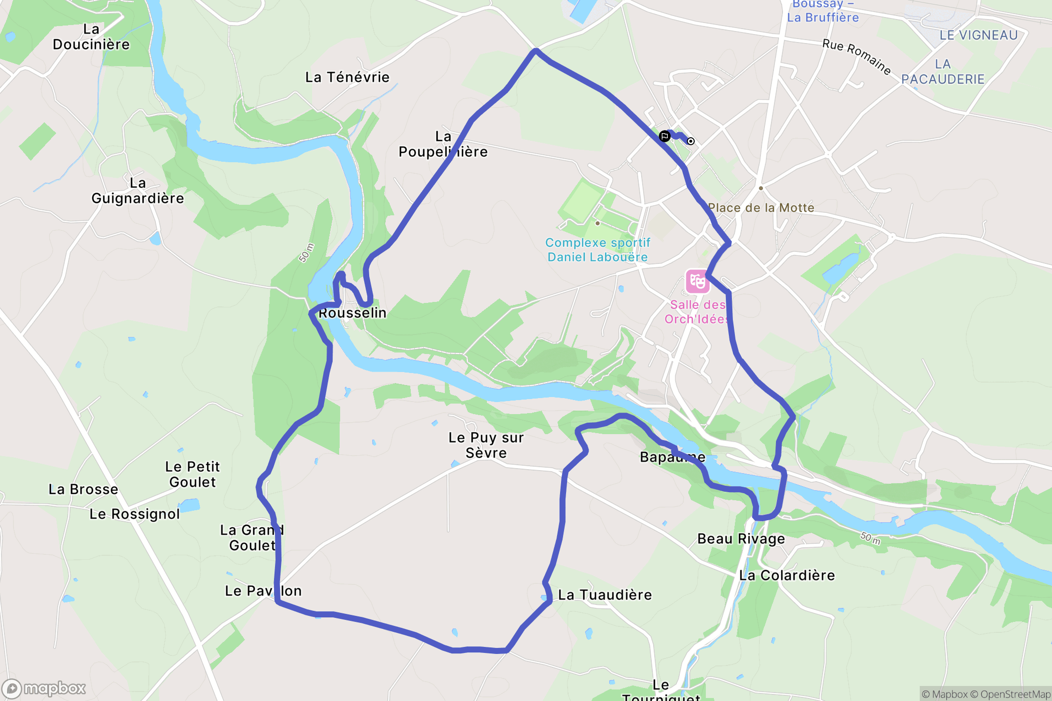 Boussay : carte du parcours de randonnée - France